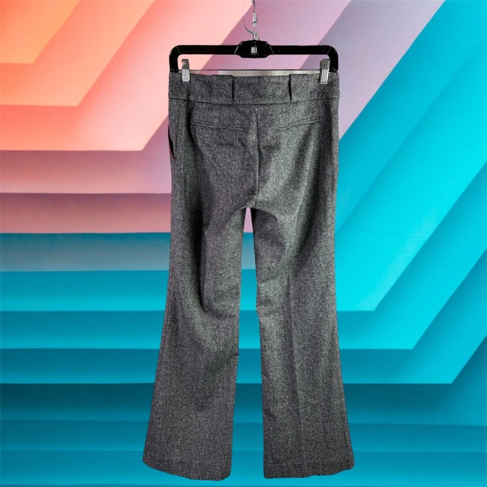 Pantalones pantalón Bebe para mujer 2 blanco y negro mezcla de lana y seda tiro bajo corte bota Foto 2 de 4