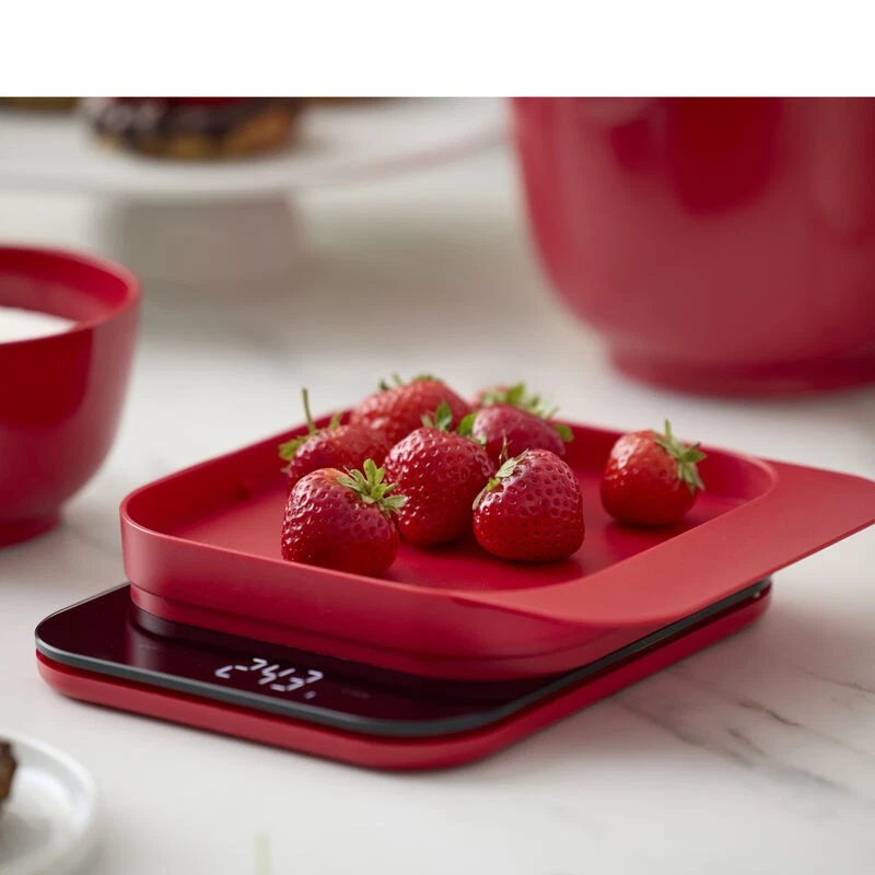 Pesa Bilancia da Cucina Digitale Max 10 Kg MENSURA Rosti Design Rosso Alimenti, fotografia 5 di 7