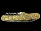 Vintage Coca-Cola Bottling Co Coke Brass Pocket Knife Corkscrew Japan Multi-Tool