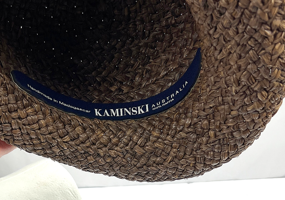 Kaminski Australia Dark Brown Raffia Sun Hat Handmade in  display picture 1