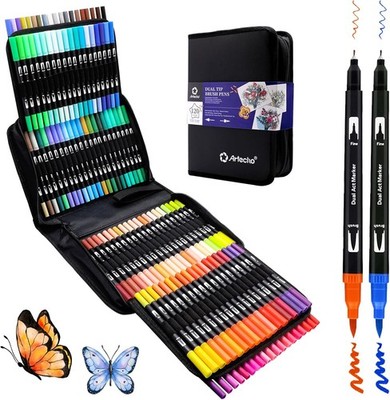 Artecho 120 Dual Tip Brush Pens, Farbstifte Pinsel 120 Stück (1er Pack) 
