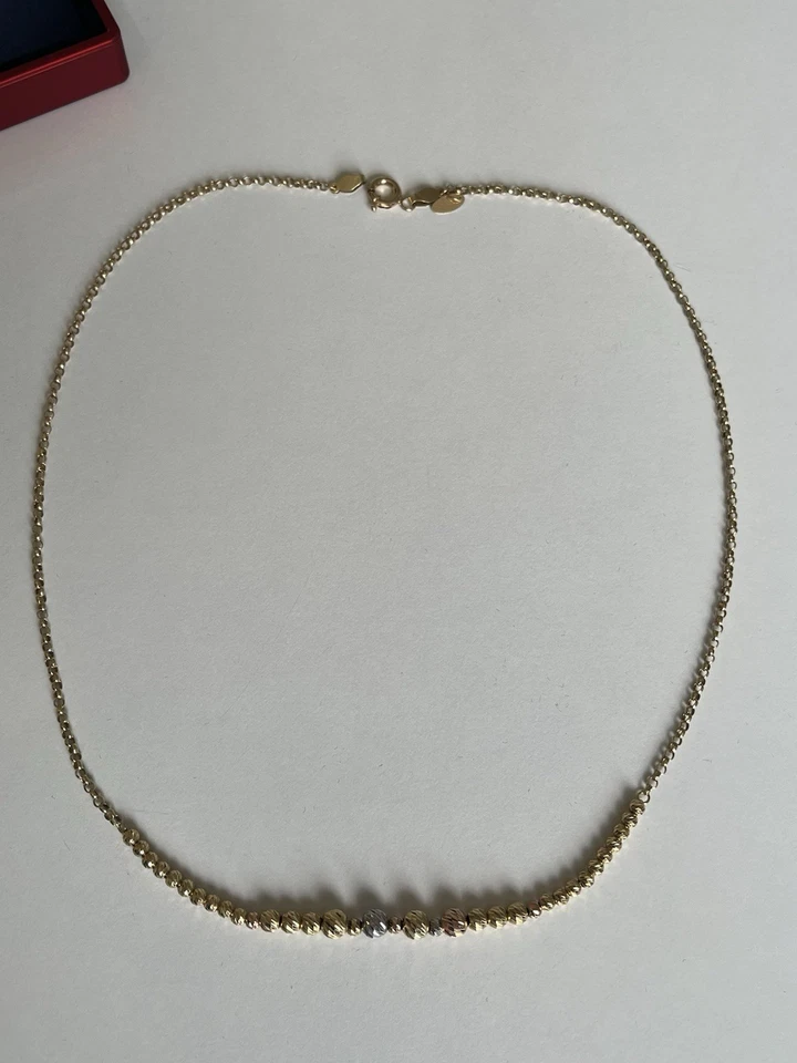 Elegantes Tricolor 18K / 750er Gold-Collier /Kette - Bild 3 von 4