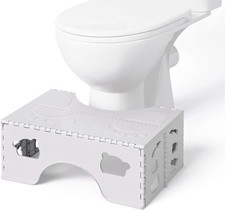 Foldable Toilet Stool Squat 7 Inch Healthy Squatting Potty Adults W/ Anti-Slip