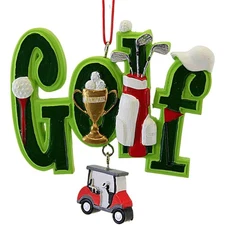 Kurt S. Adler Resin Ornament for Christmas Tree, Golf, 3.5in