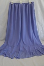 DODI Made in USA Rayon Lined Iris Blue Purple 35" Length Skirt 1X Elastic Waist