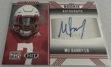 2020 Sage Hit Premier Draft Football Mohamed "Mo" Barry Nebraska Red Auto RC