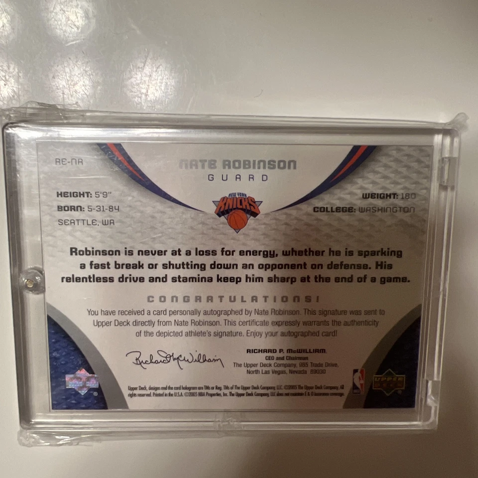 2005-06 SP Game Used Edition - Rookie #RE-NR Nate Robinson/100 (AU, RC) Foto 2 de 2