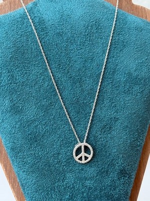 Sterling Silber 925 Stück Schild Lab Grown Diamant Collier Kette 0,05ctw