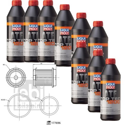 9 L LIQUI MOLY Top Tec ATF 1200 FEBI Getriebeölfilter für Honda CR-V III