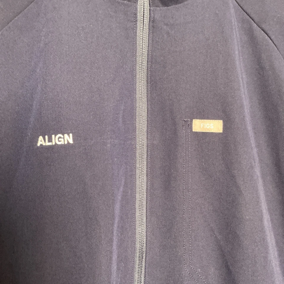Figs Men's Cobaki Scrub Jacket LARGE Full Zip Navy Blue Lined Technical "ALIGN" - Image 3 of 4