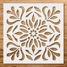 Modern Floral Pattern Background Wall Art Reusable Stencil - StencilAir