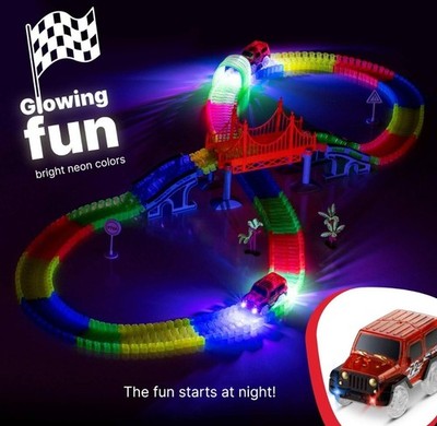 Glow Tracks Ultimate Super Race Track Set Kids Fun Racing Toy - Glow In ...
