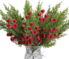 60 Pcs/Set Christmas 3D Artificial Pine Branches -12.5 Inch Faux Evergreen Cedar