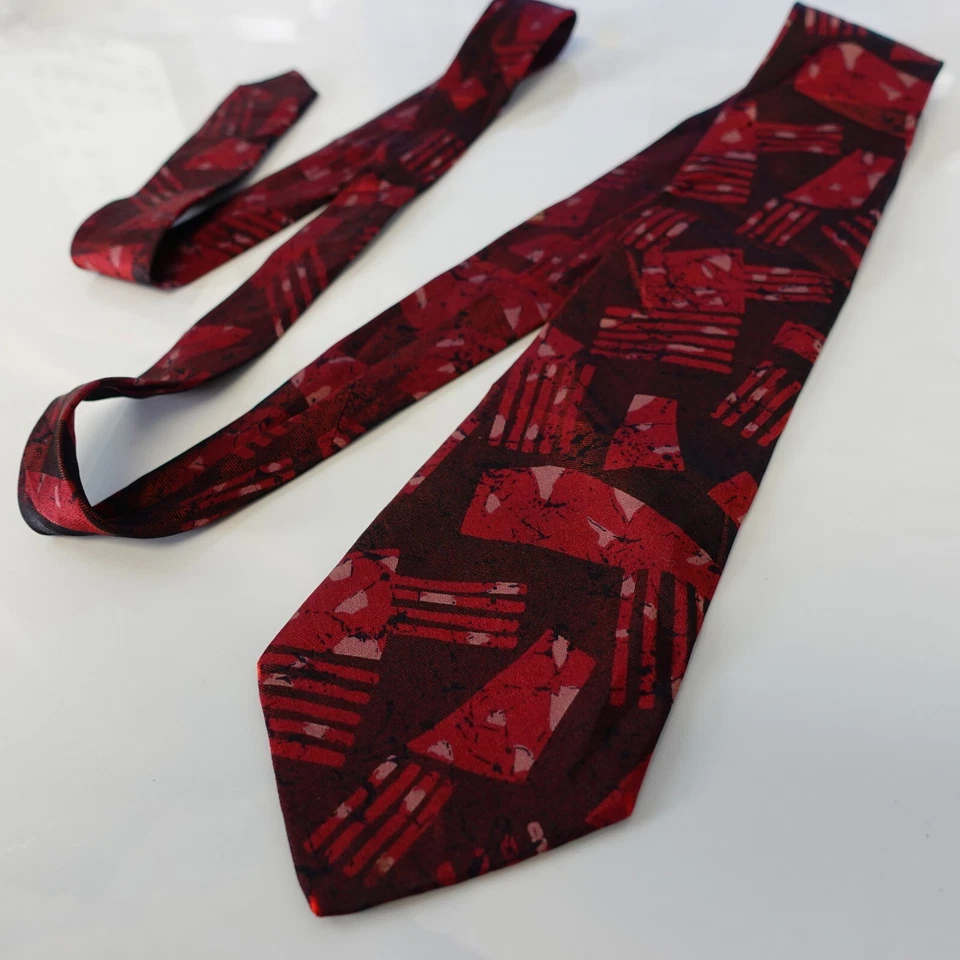 Corbata para el cuello para hombre roja gráfica artista retazos pintura de lujo genial KIMIJIMA Japón Foto 4 de 4