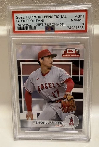 2022 TOPPS INTERNATIONAL TRADING CARD DAY SHOHEI OHTANI PSA 8 GP-1 LA ANGELS