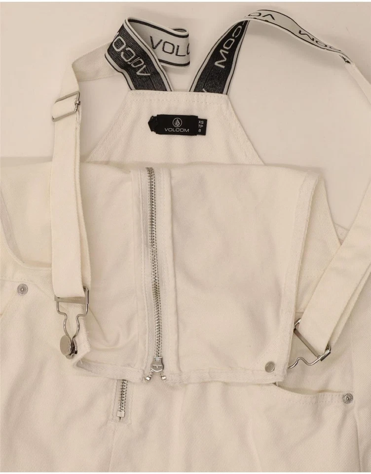 VOLCOM Womens Dungarees Skirt XS W30 White Cotton BS07 - Image 3 of 3