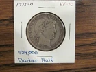 1913 D BARBER SILVER HALF DOLLAR. ONLY 534,000 MINTED. RARE.