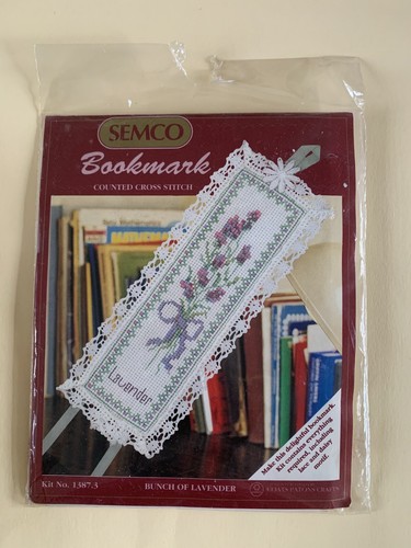 SEMCO Bunch of Lavender Bookmark counted cross stitch kit 4.5 x 17cm - no needle - Picture 4 of 4