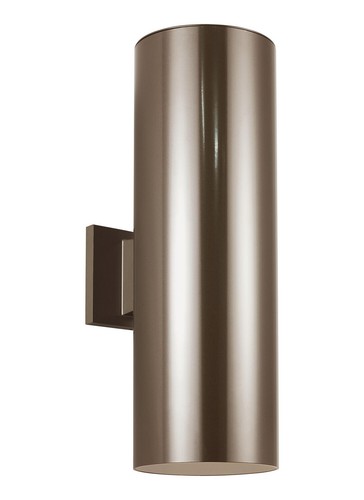 Cylinders 2-Light 18" Outdoor Wall Light in Bronze