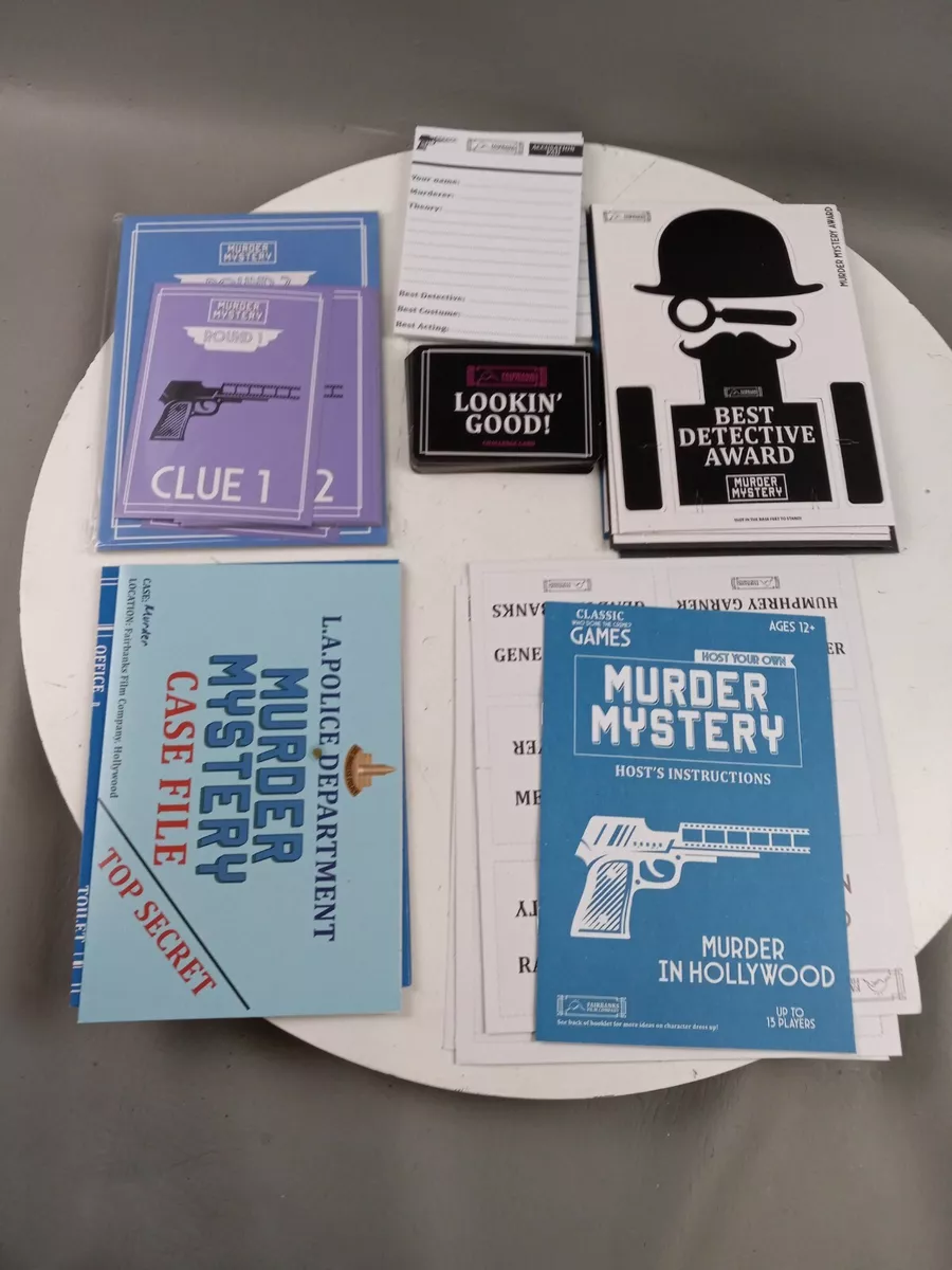 Murder Mystery Murder In Hollywood Party Game Host Your Own Murder Adventure