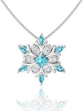 925 Sterling Silver Snowflake Pendant Necklace Jewelry Gift for Women