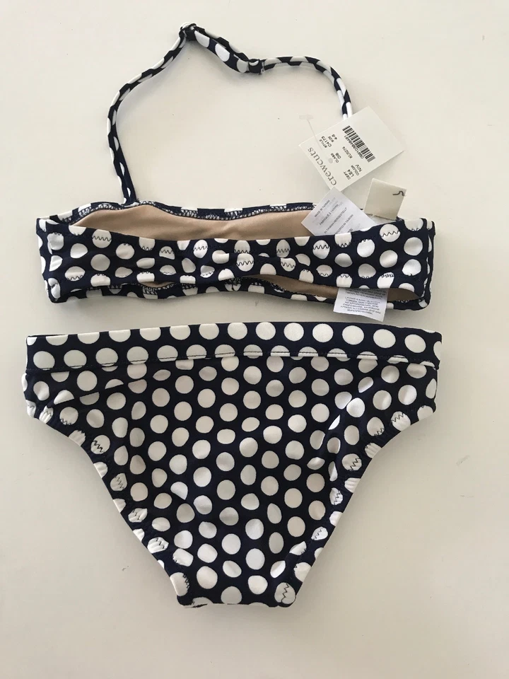 NUEVO CON ETIQUETAS 4-5 AÑOS CREWCUTS NIÑA TRAJE DE BAÑO AZUL MARINO LUNARES BIKINI 2 PIEZAS Foto 4 de 4