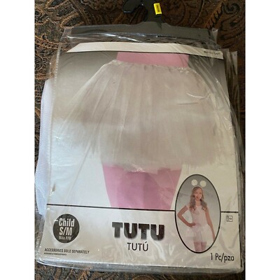Amscan child s/m tutu white 4  halloween dance dressup skirt ballerina 