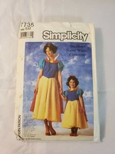 Simplicity 7735 Disney's Snow White Costume Misses' Small VTG 1986