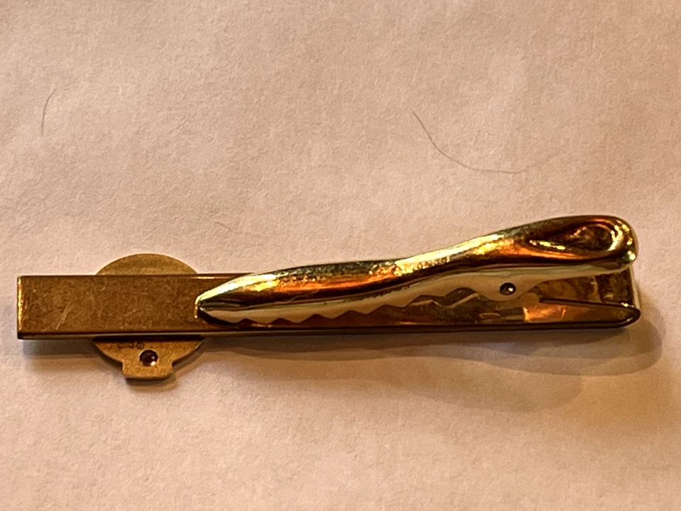 Vintage Southern Bell Tie Clip 1/20 12K Gold Filled w/ Purple Gemstone - Image 3 of 4
