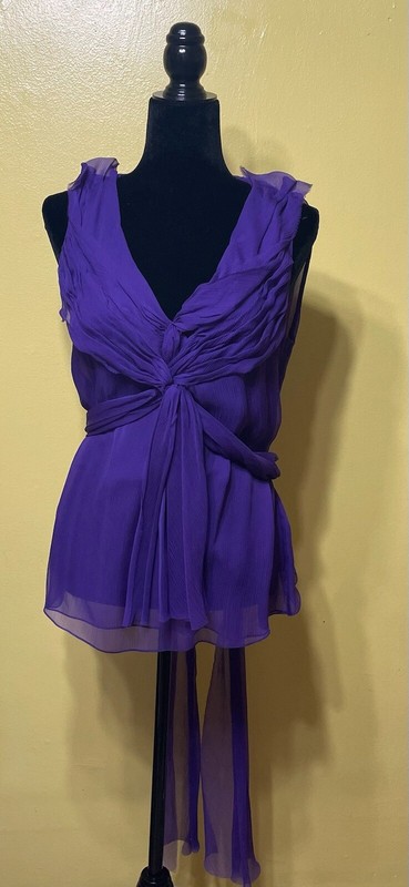 Oscar De La Renta Silk Blouse Size 14(fits US12 )Authentic