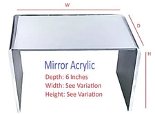 T'z Tagz Any 6-Inch-Deep Mirror Acrylic Riser Display Stands 2 Pack