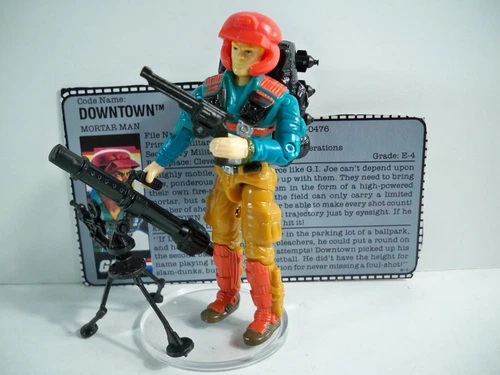 K23i0001 DOWNTOWN W/ FILE CARD 1989 GI JOE 100% COMPLETE ORIGINAL FIGURE VINTAGE