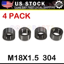 4Pack O2 Oxygen Sensor Curve Notched Nut Bung M18 X 1.5 304 Stainless Steel 02
