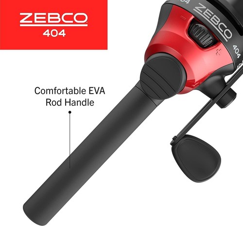 Zebco 404 Spincast Reel And 2-Piece Fishing Rod Combo, Durable Fiberglass Rod - Picture 18 of 23