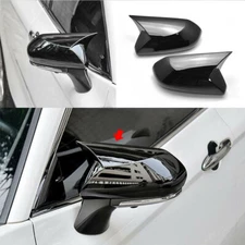For Toyota Camry 2018-2025 Side Rearview Mirror Cover Cap Trim Gloss Black Horn