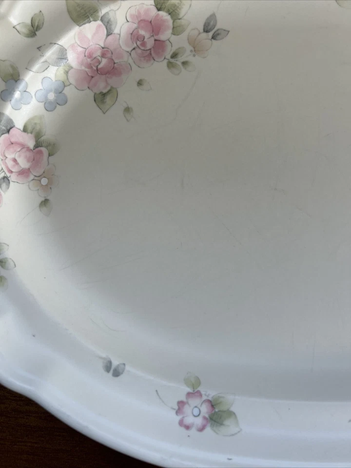 DE COLECCIÓN PFALTZGRAFF TÉ ROSA OVALADA GRANDE BANDEJA PARA SERVIR PLATO EE. UU. 14,5"" X 10"" Foto 3 de 4