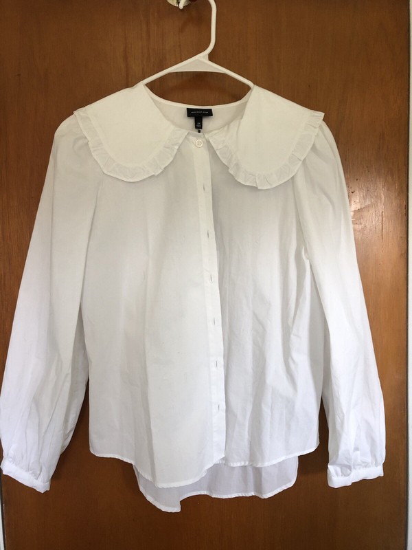 Who What Wear Women’s Button front Blouse White Size M Cotton