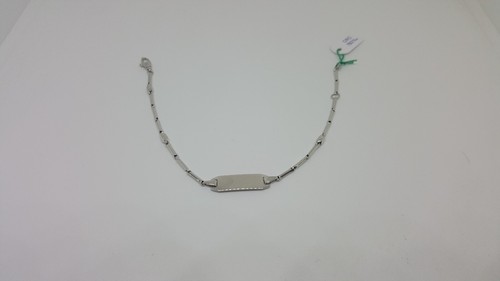 Pulsera para Niños de Punto Con Placa de Oro Blanco 18KT 2,8 Gr. (5632) - Imagen 5 de 8