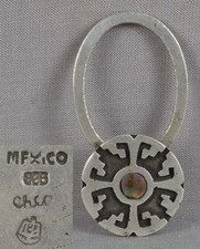 Vintage CHEO Mexican sterling silver & abalone KEY HOLDER