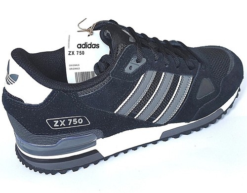 adidas ZX 750 Originals Buty męskie Trampki Rozmiar UK 11 GW5527 Czarne Szare - Zdjęcie 1 z 12