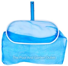 Swimming Pool Spa Pro Skimmer Leaf Rake w/Deep Net & Aluminum Handle, Frame