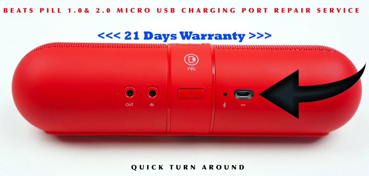 BEATS PILL 1.0 2.0 SPEAKER REPAIR SERVICE ONLY FOR USB CHARGING PORT Dre