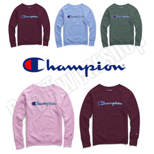 Champion Powerblend Women's Fleece Boyfriend Crew Felt Logo W2956G Y07461