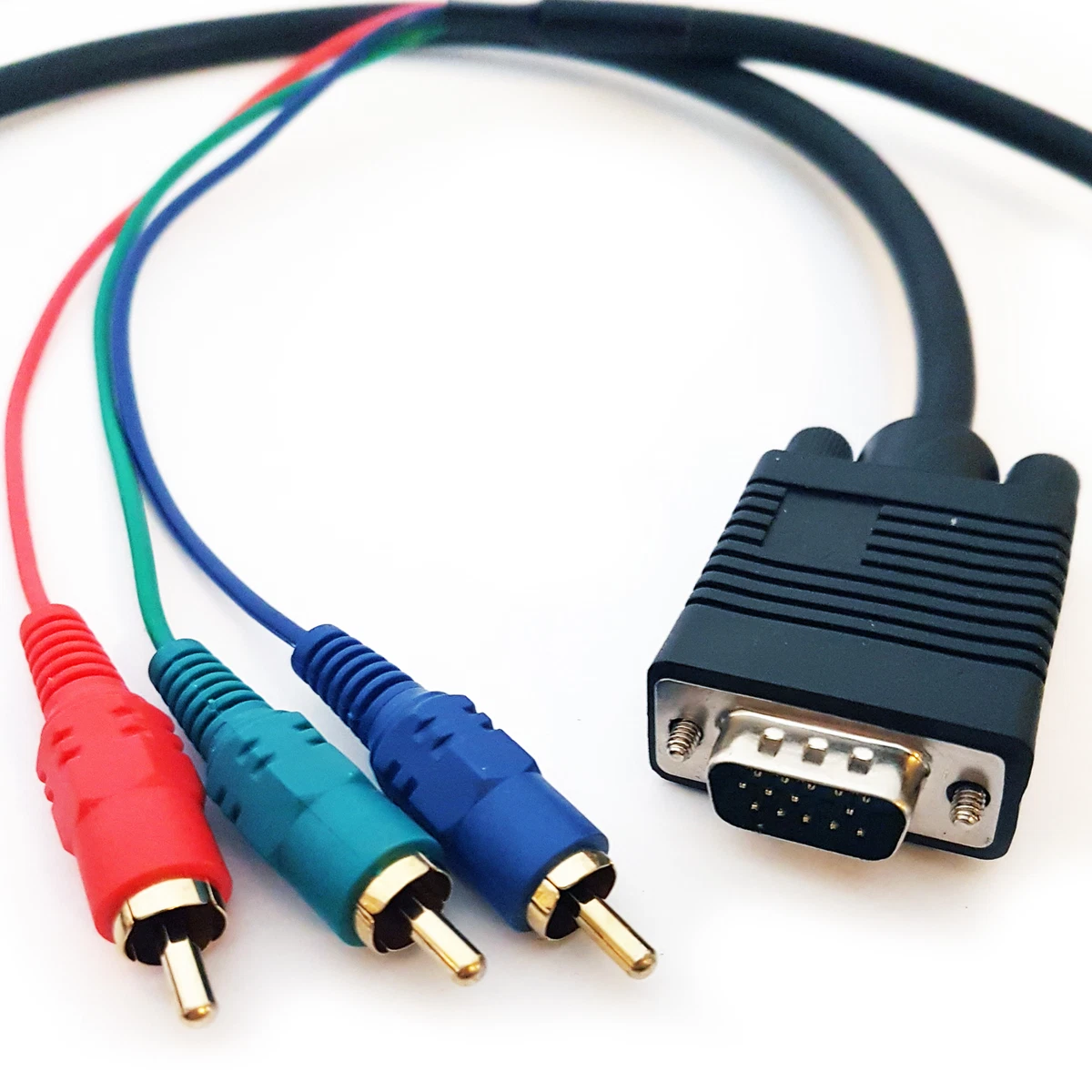 3m VGA Male to 3 RCA RGB Component Plug Cable YpbPr PC Laptop Video Patch Lead eBay