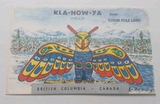 Kla How Ya Thunderbird Totem Pole Land BC Canada Native Art Postcard