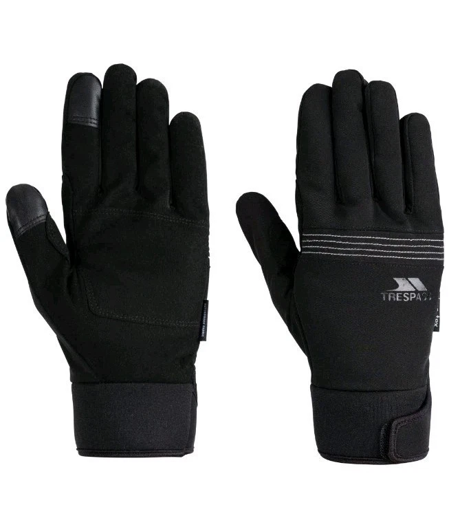 Trespass Mens Gloves Waterproof Tricot Lined Cruzado X Color Black Size L