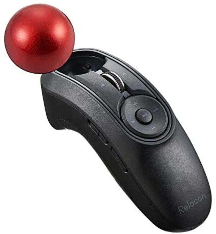 Elecom Trackball Mouse Handy Type Relacon With Media Control Button F/S w/Track# - Image 4 of 4