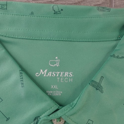 NEU Masters Tech Poloshirt Herren XXL 2XL Grün All Over Print Stretch 2023 Neu mit Etikett - Bild 2 von 7