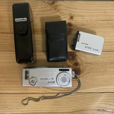 Minolta-16 MG Subminiature Camera, with Case and Strap And Flash (Untested)