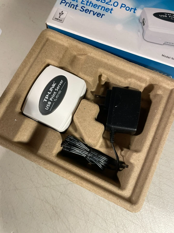 TP-Link TL-PS110U Single USB 2.0 Port Fast Ethernet Print Server White NWB - Image 3 of 4